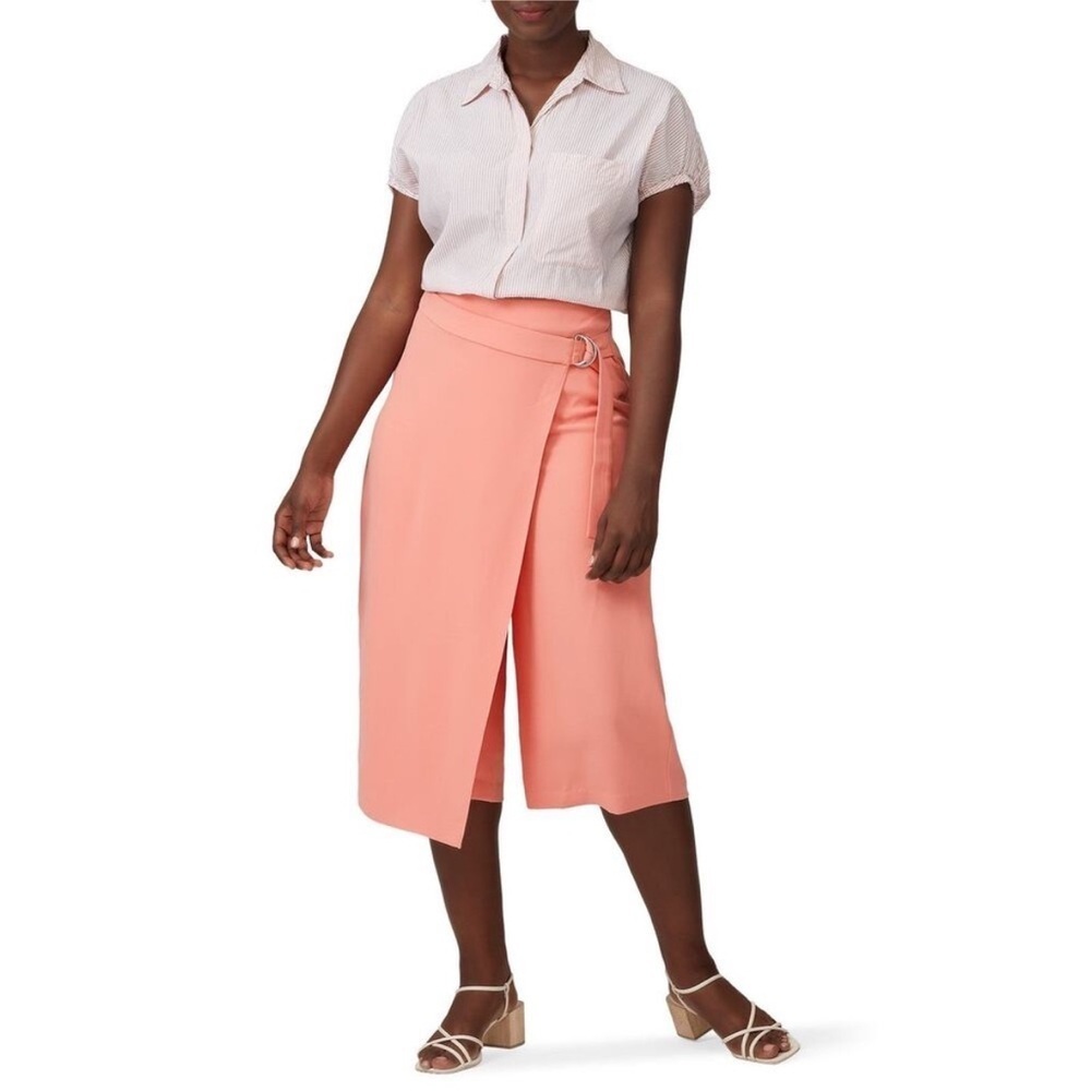 Amanda Uprichard Wrap Front Trousers Pale Pink